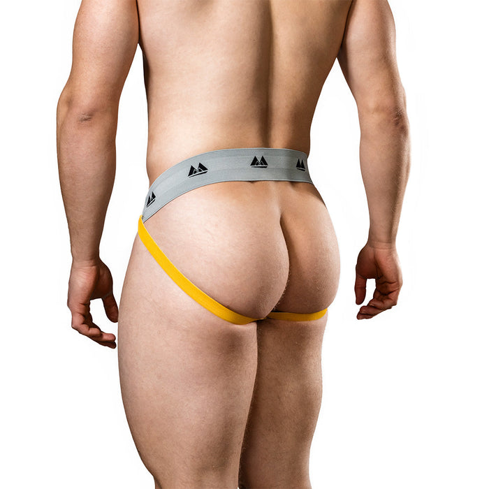 MM Original - Jockstrap Herenslip - Tailleband 5 cm - Geel/Grijs-Laced-up.nl