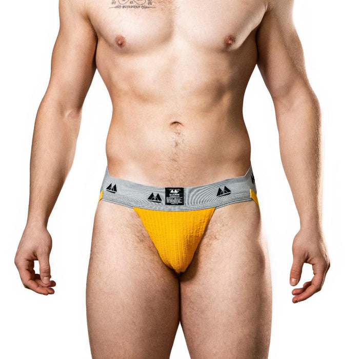 MM Original - Jockstrap Herenslip - Tailleband 5 cm - Geel/Grijs-Laced-up.nl