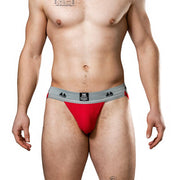 MM Original Jockstrap - Herenslip - Tailleband 5 cm - Rood/Grijs-Laced-up.nl