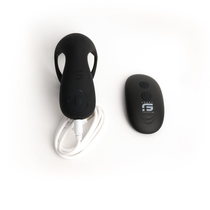 MOTOVibe - Pulse - Vibrerende Cockring met Ball Stretcher en Tickler - Zwart-Laced-up.nl