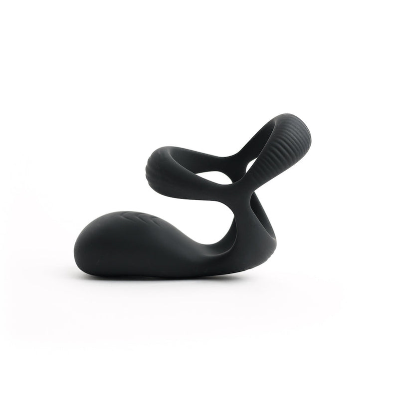 MOTOVibe - Pulse - Vibrerende Cockring met Ball Stretcher en Tickler - Zwart-Laced-up.nl