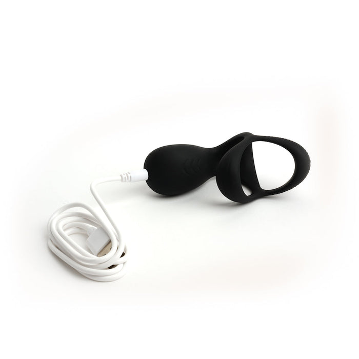 MOTOVibe - Pulse - Vibrerende Cockring met Ball Stretcher en Tickler - Zwart-Laced-up.nl