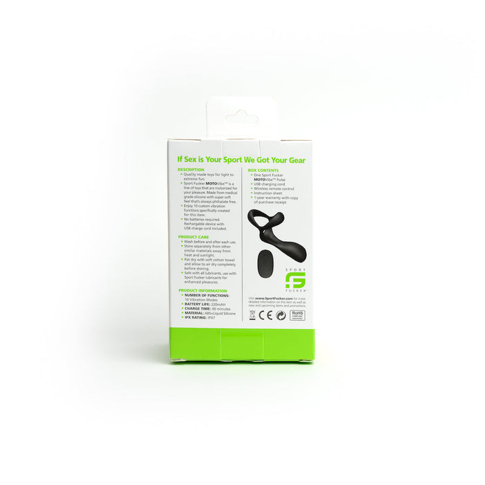 MOTOVibe - Pulse - Vibrerende Cockring met Ball Stretcher en Tickler - Zwart-Laced-up.nl