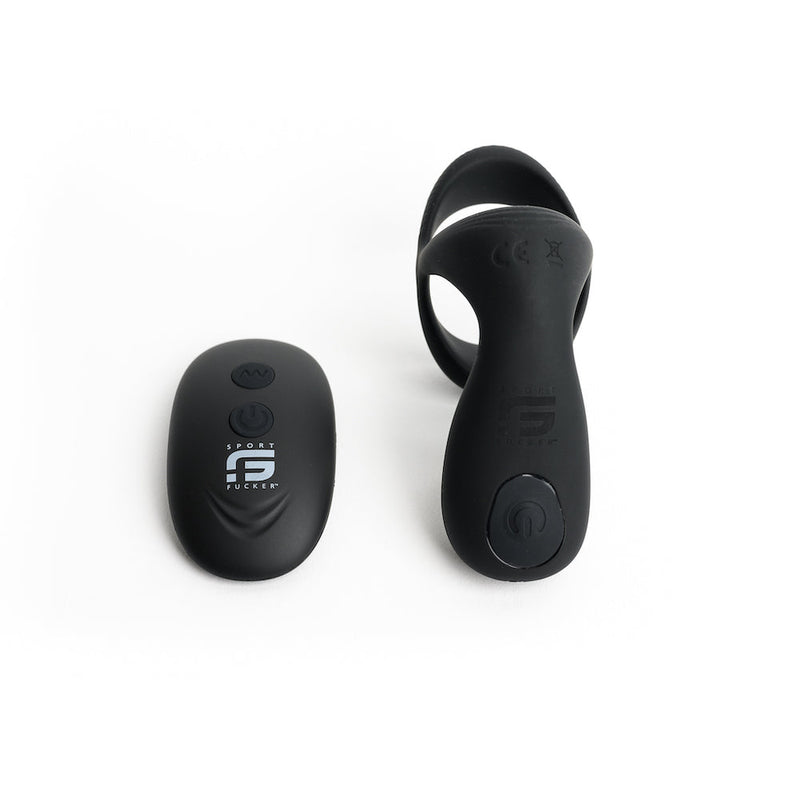 MOTOVibe - Pulse - Vibrerende Cockring met Ball Stretcher en Tickler - Zwart-Laced-up.nl