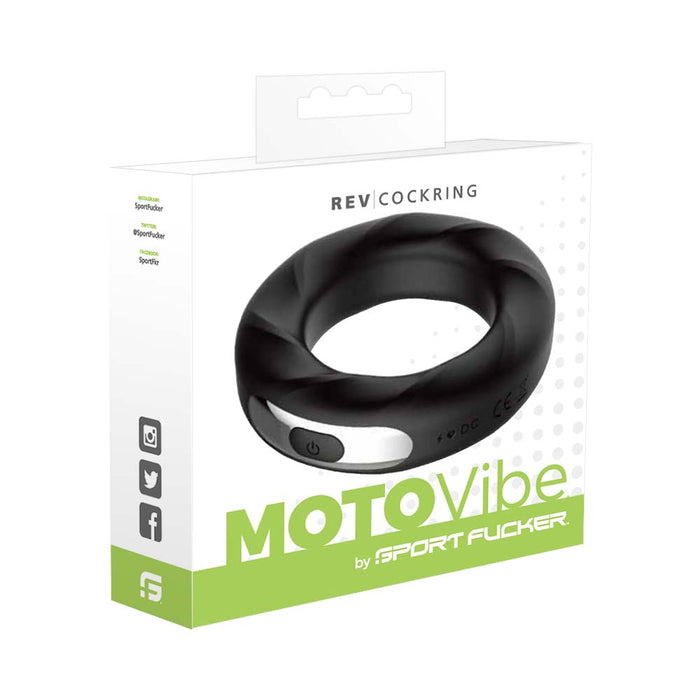 MOTOVibe - Rev Cockring - Vibrerende Cockring - Zwart-Erotiekvoordeel.nl