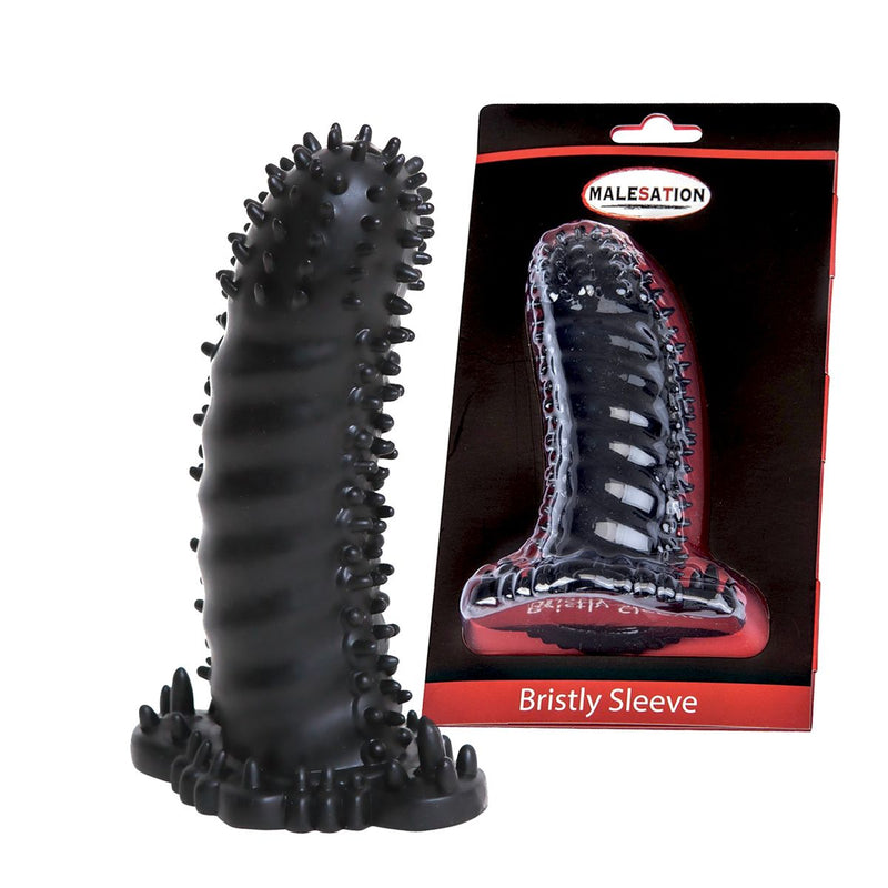 Malesation - Borstelige Penis Sleeve - Bristly Sleeve - Zwart-Laced-up.nl