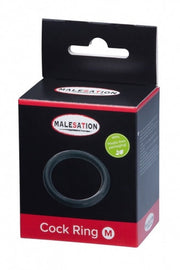 Malesation - Siliconen Cockring - M - 40 mm - Zwart-Laced-up.nl