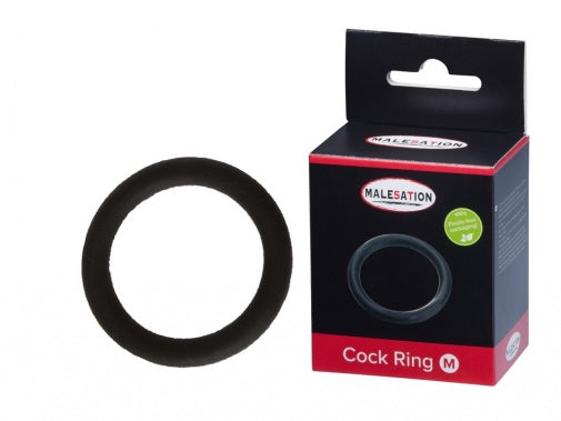 Malesation - Siliconen Cockring - M - 40 mm - Zwart-Laced-up.nl