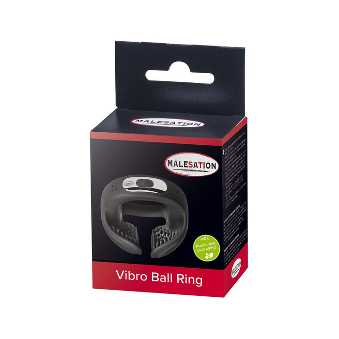 Malesation - Vibro Ball Ring - Vibrerende Ballstretcher - Zwart-Erotiekvoordeel.nl