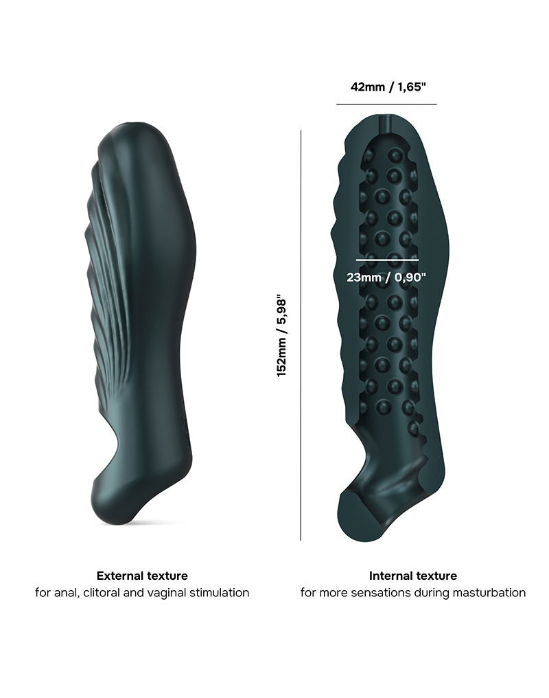 ManWan - Ryzer - Penis Extender en Zachte Masturbatie Sleeve - Pine Grey-Erotiekvoordeel.nl