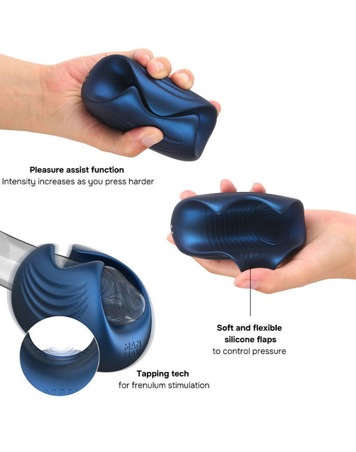 ManWan - Sub One - Masturbateur vibrant avec fonction « tapping » - Stellar Blue - Laced-up.nl