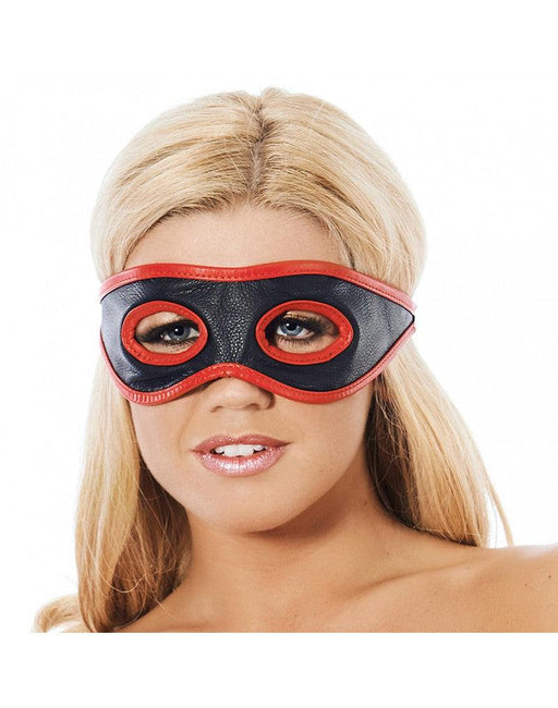 Rimba - Masker Leer Met oog uitsparingen - Zwart/Rood-Erotiekvoordeel.nl
