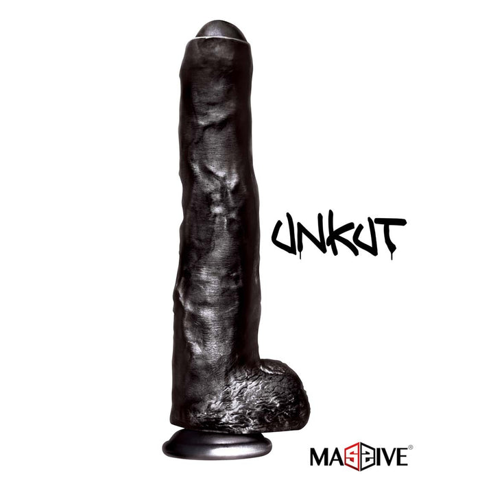 Massive - Big Black Cocks - Unkut - Onbesneden Dildo - PVC - 35 x 6,5 cm-Laced-up.nl