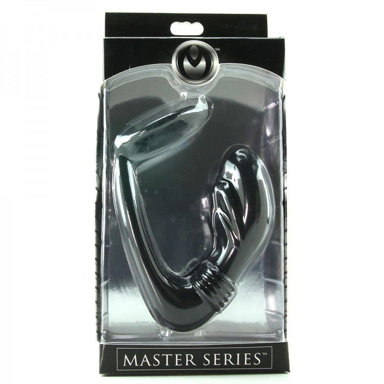 Master Series - Cobra - Siliconen P-Spot Massager en Cockring - Zwart-Laced-up.nl