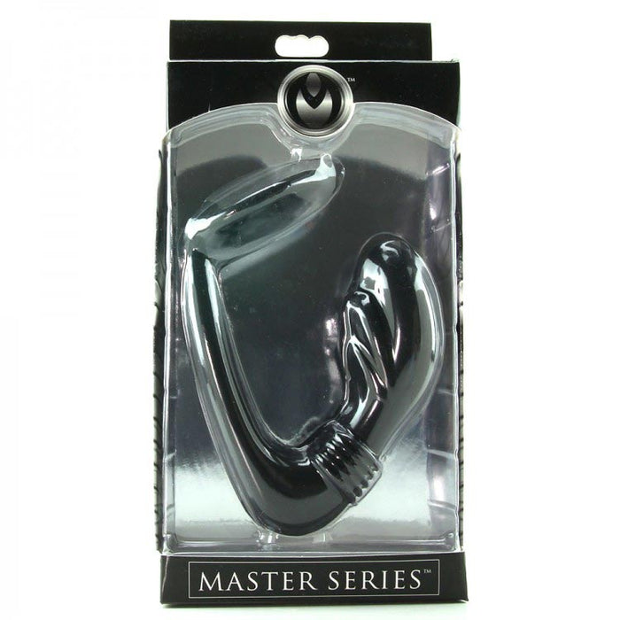 Master Series - Cobra - Siliconen P-Spot Massager en Cockring - Zwart-Laced-up.nl