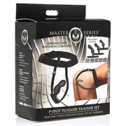 Master Series - P-Spot Plugger - 3 Anaal Pluggen met Harnas - Zwart-Laced-up.nl