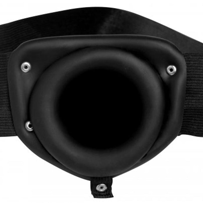 Master Series - Pumper - Opblaasbare Holle Strap-on Dildo met Harnas - Zwart-Laced-up.nl