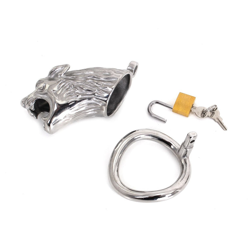 Metalen Kuisheidskooi Met leeuwekop Lion Inclusief slotje-Laced-up.nl