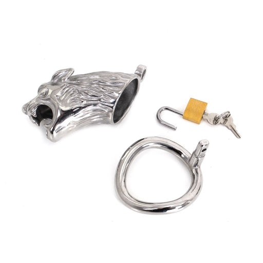 Metalen Kuisheidskooi Met leeuwekop Lion Inclusief slotje-Laced-up.nl