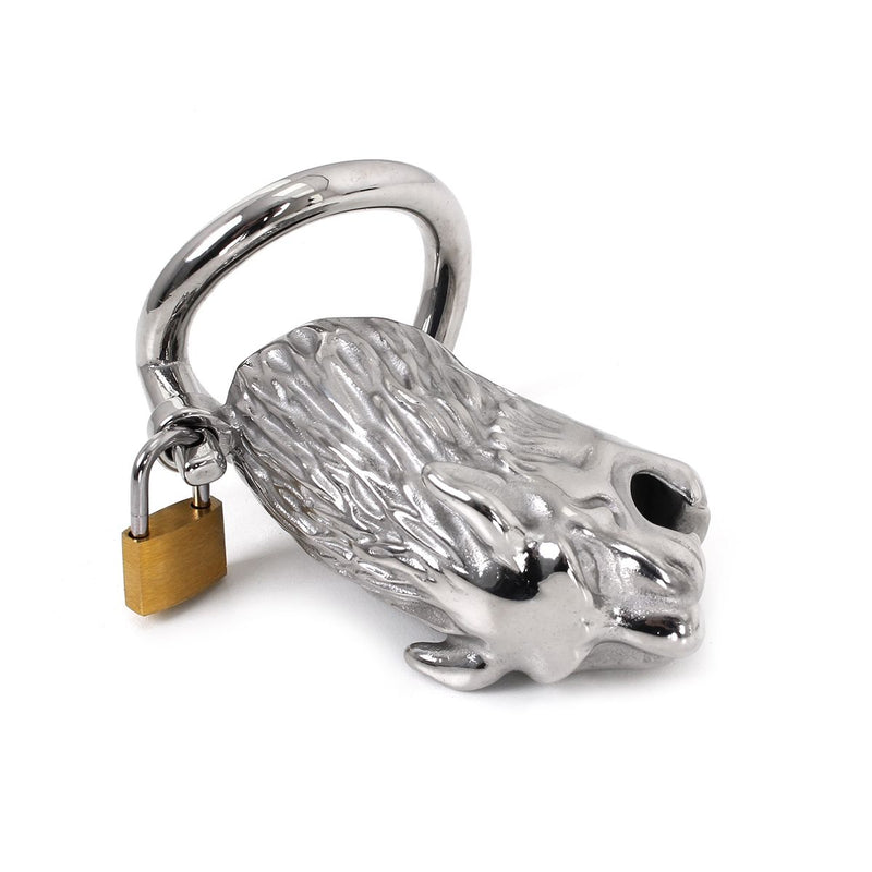 Metalen Kuisheidskooi Met leeuwekop Lion Inclusief slotje-Laced-up.nl