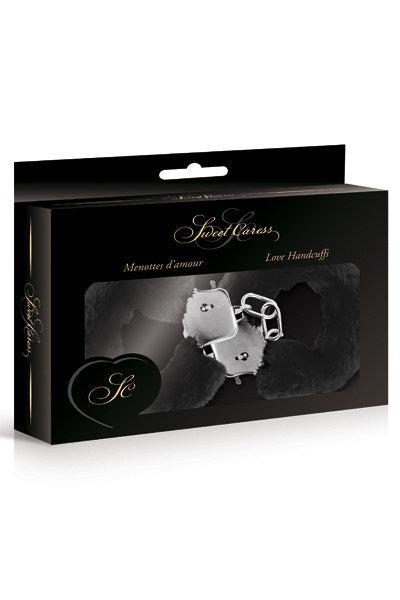 Sweet Caress - Metalen handboeien Met Zwart bont-Laced-up.nl