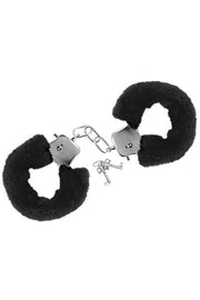Sweet Caress - Metalen handboeien Met Zwart bont-Laced-up.nl