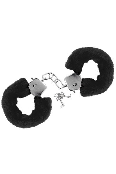 Sweet Caress - Metalen handboeien Met Zwart bont-Laced-up.nl