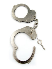 Mister B Cufs - Double Lock - Stalen Politiehandboeien Met Ketting - Zilver-Erotiekvoordeel.nl