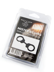 Mister B Cuffs - Double Lock with Hoop - Politiehandboeien - Zwart-Erotiekvoordeel.nl