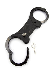 Mister B Cuffs - Double Lock Rigid Steel - Polizeihandfesseln - Schwarz - Laced-up.nl