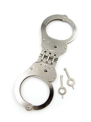Mister B Cuffs - Hinged Police Handcuffs - Silver-Laced-up.nl