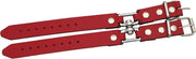Mister B - Leather Hinged Cuff Polsboei – Rood Leer met Scharnier-Erotiekvoordeel.nl