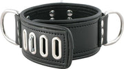Mister B - Ruige Collar - Afsluitbare Leren Halsband met 3 D-Ringen - Verstelbaar - Zwart-Erotiekvoordeel.nl