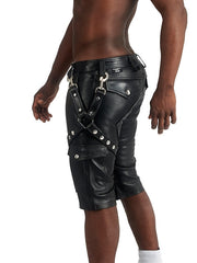 Mister B - Zwart Lederen Been Harnas - Tuigje - Verkrijgbaar in S/M en L/XL-Laced-up.nl