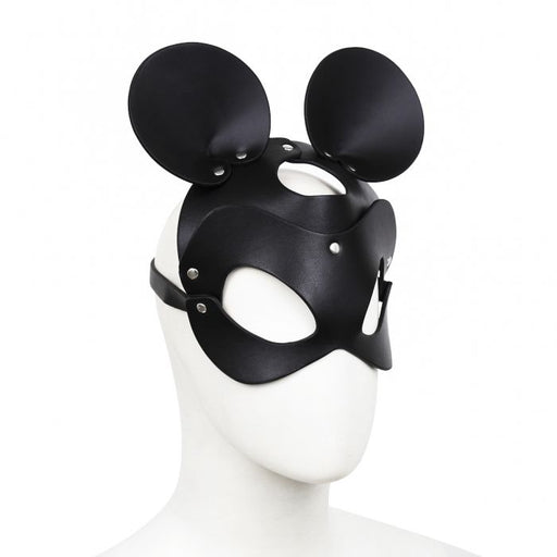 Kiotos - Mouse - Fetish Masker met Oortjes - PU Leer - Zwart-Erotiekvoordeel.nl
