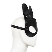 Kiotos - Mouse - Fetisch-Maske mit Ohren - PU-Leder - Schwarz-Laced-up.nl