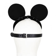 Kiotos - Mouse - Fetisch-Maske mit Ohren - PU-Leder - Schwarz-Laced-up.nl