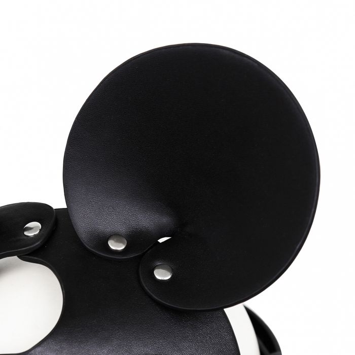 Kiotos - Mouse - Fetisch-Maske mit Ohren - PU-Leder - Schwarz - Laced-up.nl