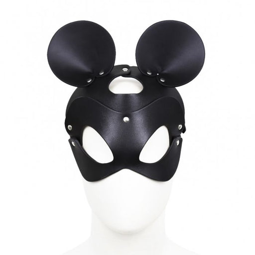 Kiotos - Mouse - Fetish Masker met Oortjes - PU Leer - Zwart-Erotiekvoordeel.nl