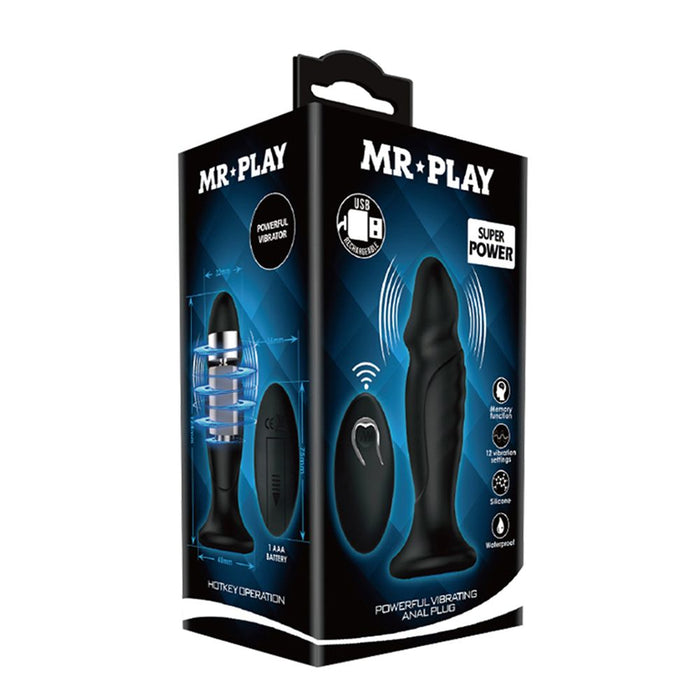 Mr. Play - Vibrerende oplaadbare anaal plug Met Afstandsbediening - P-Shape-Laced-up.nl