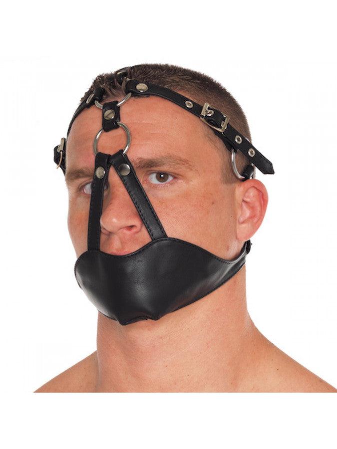 Rimba - Muzzle - Muilkorf - Gag Van Leer - Zwart-Laced-up.nl