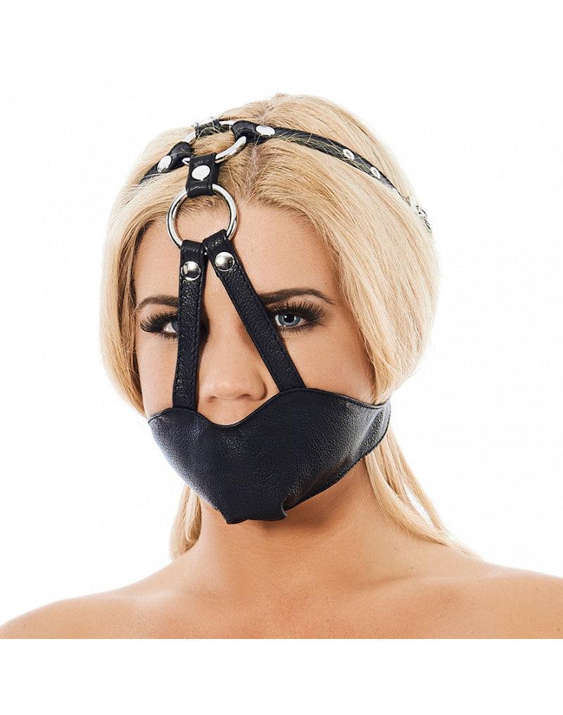 Rimba - Muzzle - Muilkorf - Gag Van Leer - Zwart-Laced-up.nl