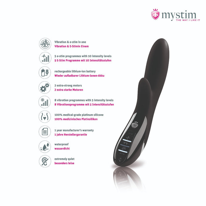 Mystim - Electrosex - Daring Danny - E-Stim Vibrator - Black Edition - Zwart-Laced-up.nl