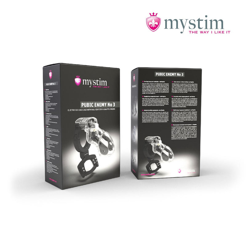Mystim - Electrosex - Pubic Enemy No 3 Electro Cock Cage With Ball Squeezer-Laced-up.nl