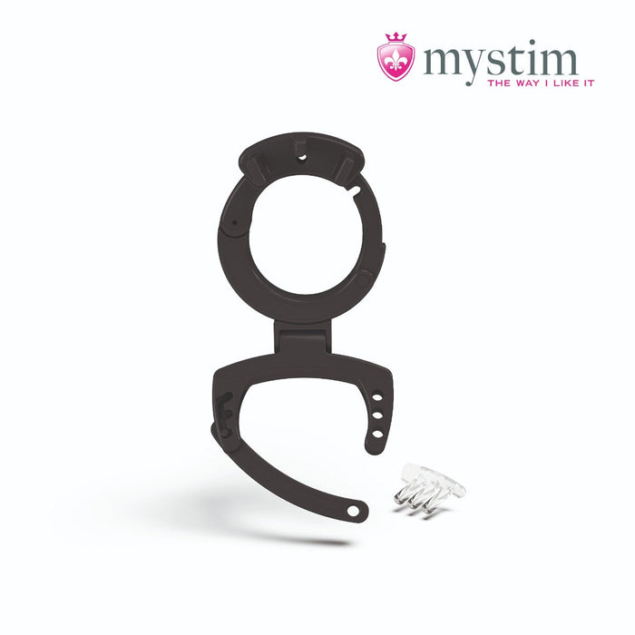 Mystim - Electrosex - Pubic Enemy No 3 Electro Cock Cage With Ball Squeezer-Laced-up.nl