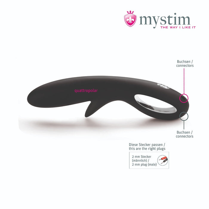 Mystim - Electrosex - Tingly Timmy - E-Stim Dildo - Black-Laced-up.nl