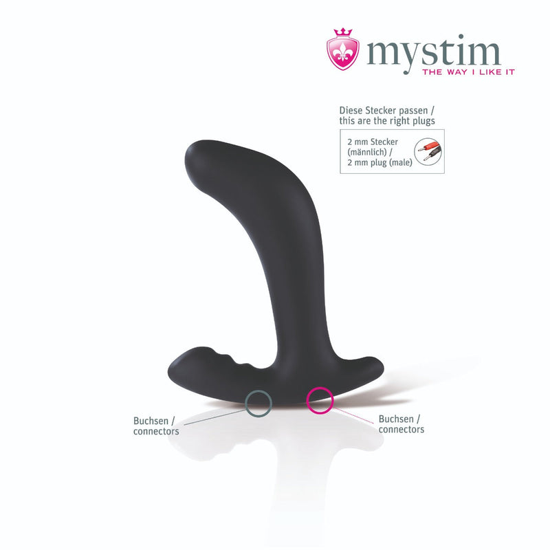 Mystim - Electrosex - Twisting Tom - Quatropolar E-stim Prostaat Buttplug - Zwart-Laced-up.nl