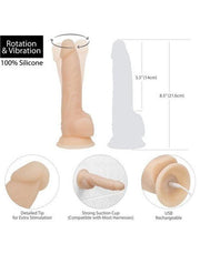 Naked Addiction - Roterende En Vibrerende Siliconen Dildo Met Zuignap 21,5 cm-Laced-up.nl