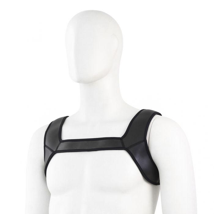 Neopreen schouder-borst Harnas tuigje - Zwart-Laced-up.nl