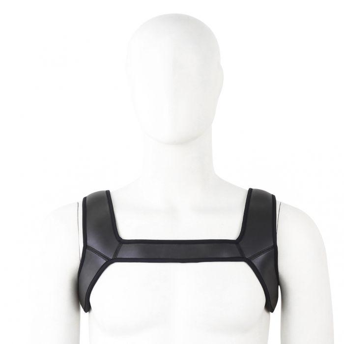 Neopreen schouder-borst Harnas tuigje - Zwart-Laced-up.nl